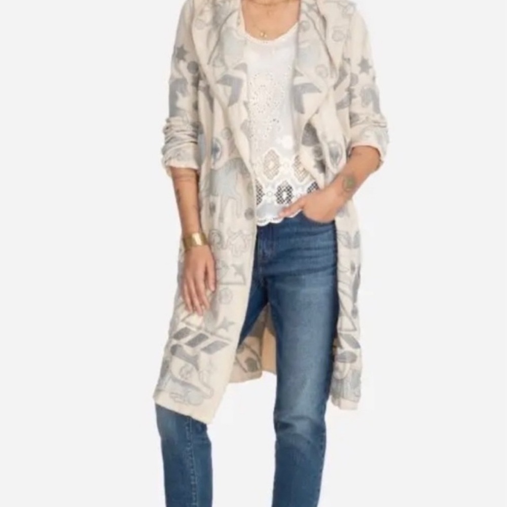 Johnny Was RARE Filone Embroidered Animal Patterned Cardigan Duster Coat - Picture 3 of 17